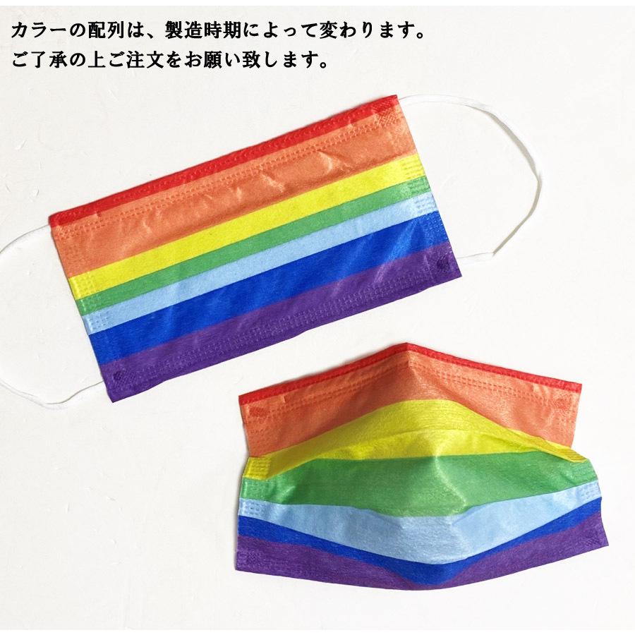 レインボーカラーマスク デザイン不織布マスク 使い捨てマスク 虹色