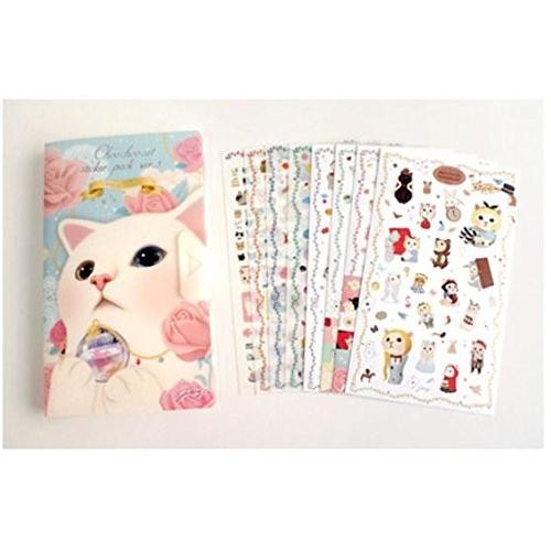 猫マグカップ jetoyダイヤリー、メモ帳、インデックスシール 和柄猫シール ステッカー パック jetoy ジェトイ Choo choo cat Ver.3 diary deco