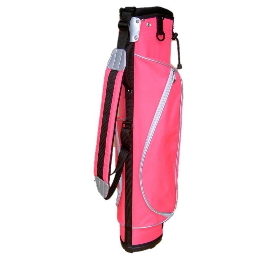キャディバッグ スタンド 付き ハーフ ゴルフバッグ ピンク 送料無料