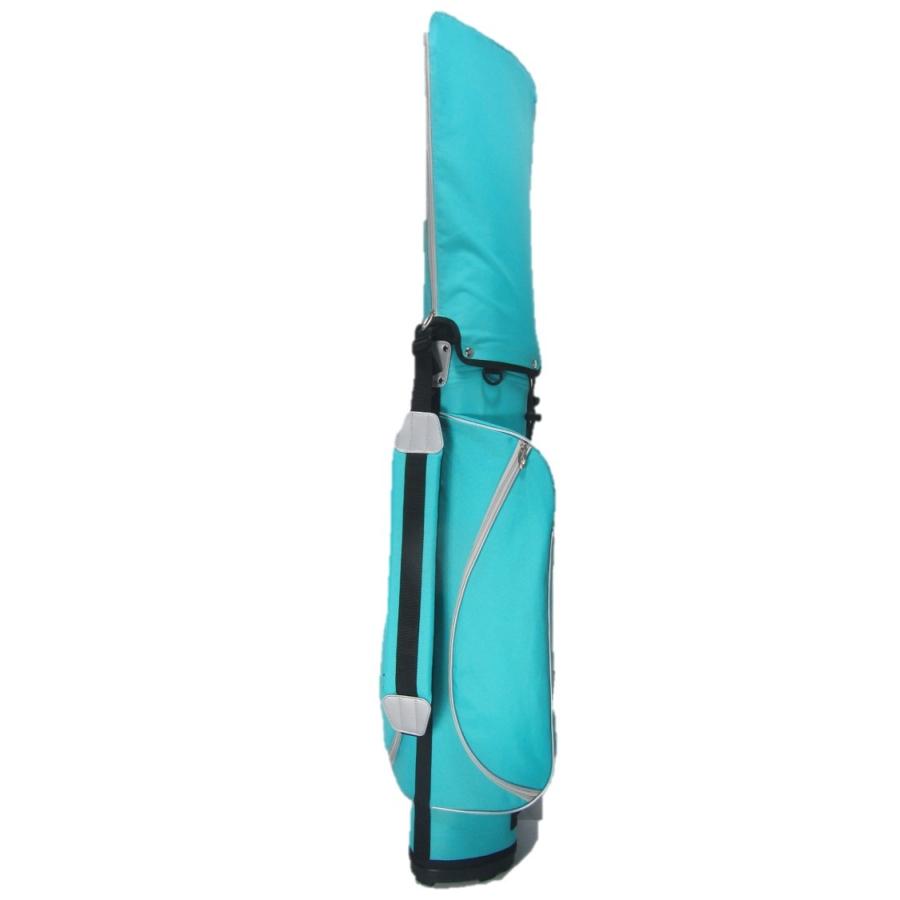 キャディバッグ スタンド 付き ハーフ ゴルフバッグ アクアブルー 送料