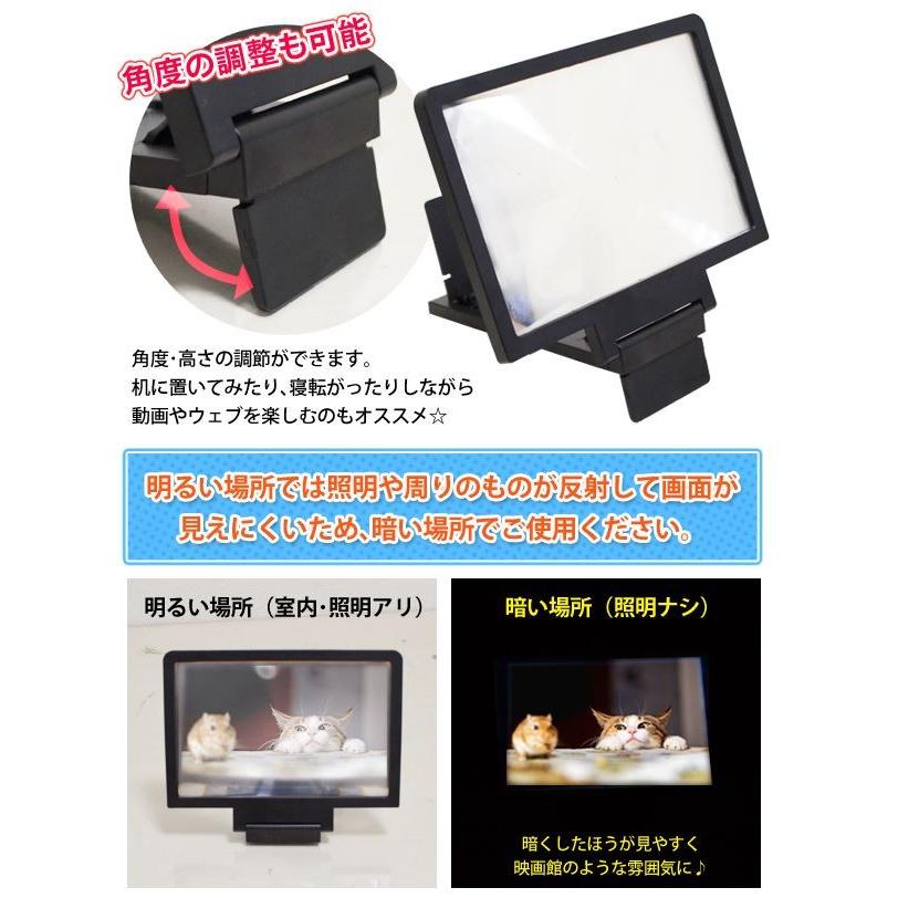 スマホ用 ズームスクリーン 約7.5インチ画面 へ拡大 電源不要! スマホ