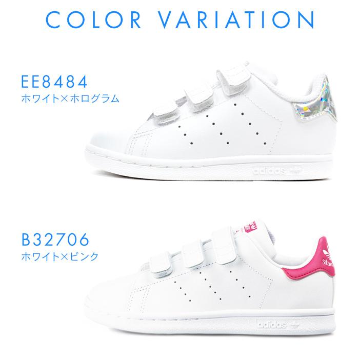 アディダス スニーカー キッズ ジュニア スタンスミスＣ 小さいサイズ シューズ adidas STAN SMITH CF C 靴 ベルクロ あでぃだす オリジナルス B32706 EE8484 春｜sansei-s-style｜03