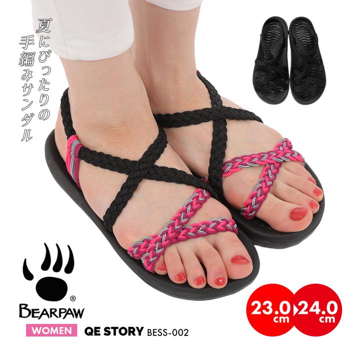 BEARPAW レディース サンダル かわいい ぺたんこ クッション性 BEARPAW レディース サンダル かわいい ぺたんこ クッション性