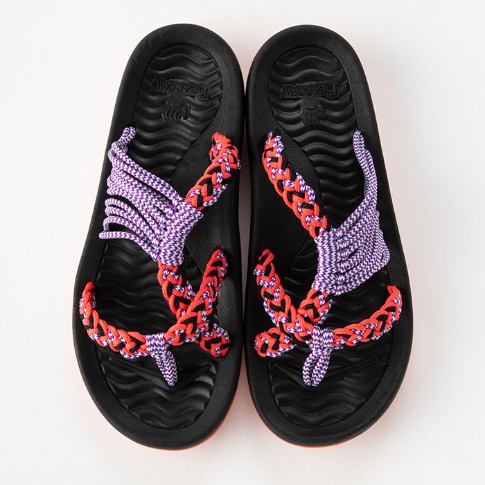 BEARPAW ぺたんこ サンダル レディース 可愛い 疲れない 2層