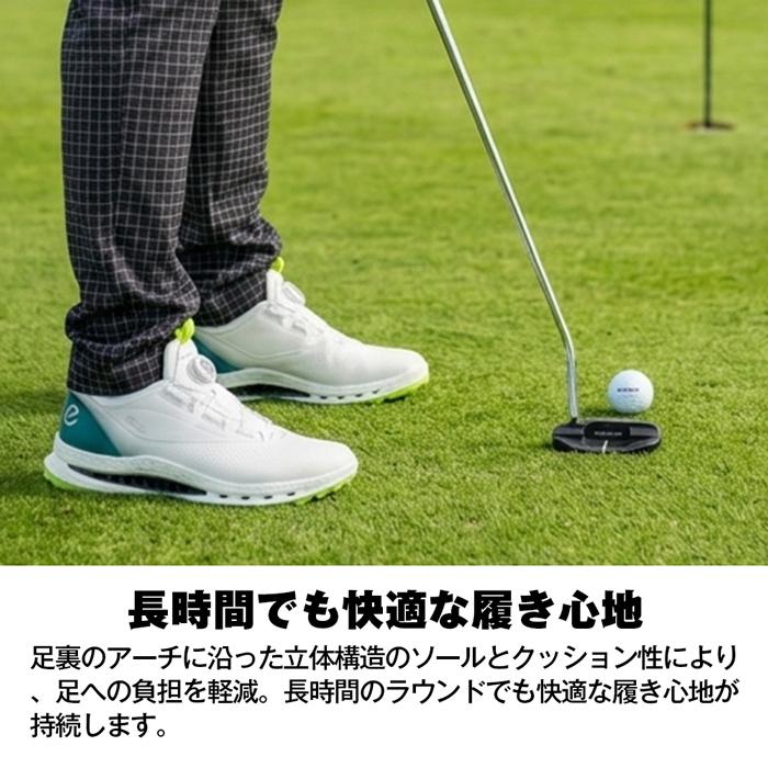 ecco　エコー　ゴルフシューズ　ボア　ゴアテックス　白　　27.5~28cm ecco（エコー） ゴルフシューズ メンズ ダイヤル スパイクレス 防水