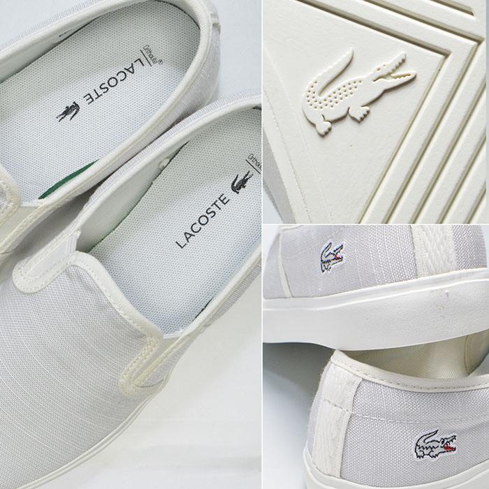 LACOSTE（ラコステ） 爆買 キャンバス シューズ 白靴 スリッポン