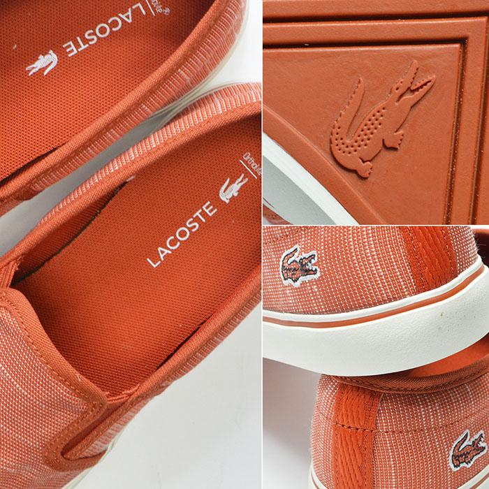 【新品】LACOSTE　ガゾンキャンパススリッポン(262)RED　24cm LACOSTE（ラコステ） キャンバス シューズ 白靴 スリッポン スリップ