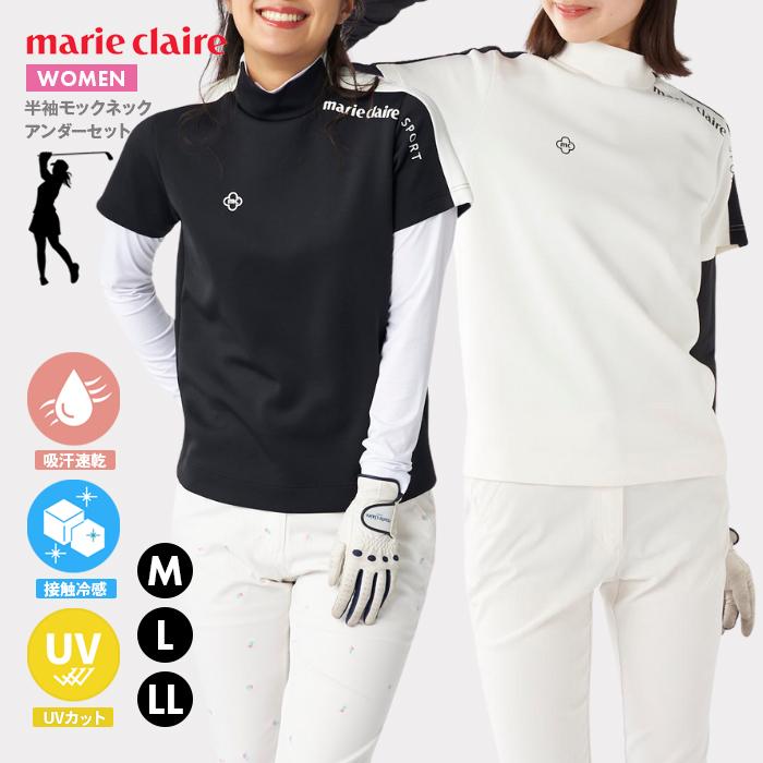 marie claire SPORT UV・ストレッチ 花柄モックネックシャツ marie claire UV・ストレッチ 花柄モックネックシャツ 713-611