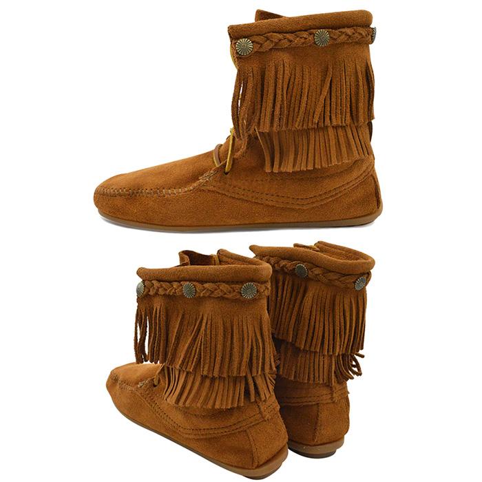 ミネトンカ MINNETONKA ウィメンズ DOUBLE FRINGE BOOT レディース 婦人 女性 ダブルフリンジ ブーツ スウェード ブランド ハンドメイド｜sansei-s-style｜10