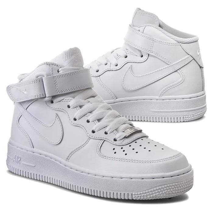 ナイキ NIKE エアフォースワン スニーカー メンズ シューズ 白 ダンス ホワイト モノトーン スポーツ 靴 AIR FORCE 1 MID '07 LE CW2289