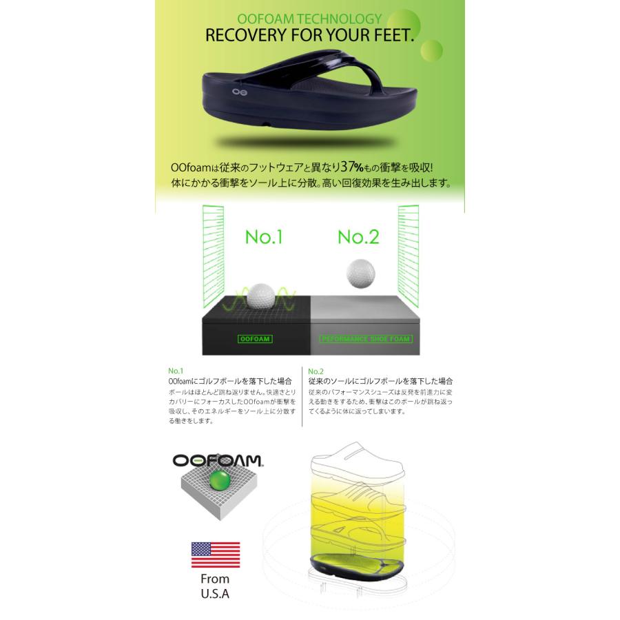 爆買 ウーフォス レディース 厚底 サンダル ウーメガ リカバリー シューズ ビーサン ブラック 黒 軽量 シンプル 衝撃吸収 リラックス おしゃれ 人気 真正品の画像