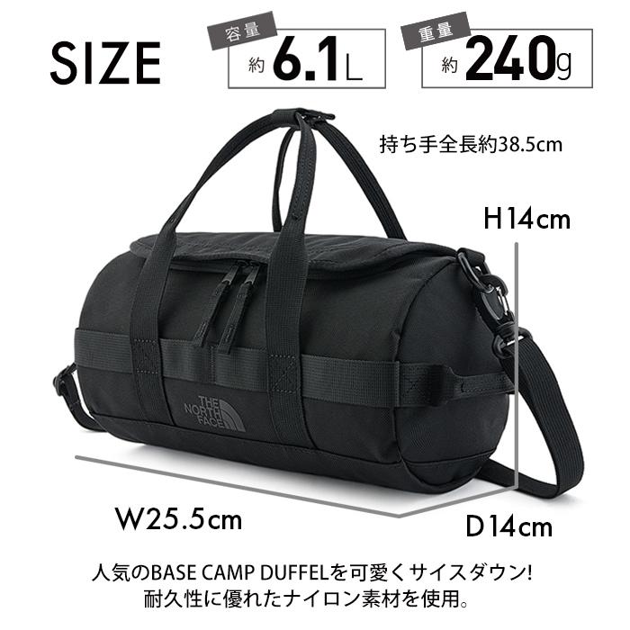 爆買 レディース ノースフェイス ミニショルダーバッグ ベースキャンプ ダッフルバッグ ハンドバッグ 筒形 オールブラック 黒 軽量 NF0A5JYTの画像