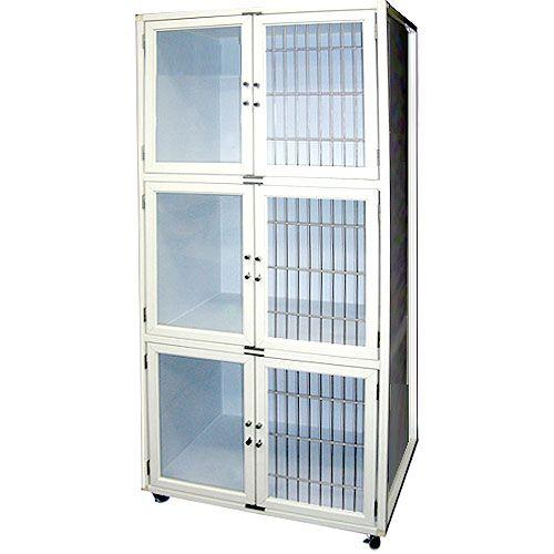 ペット業務用三段犬舎［W800 D550 H1765］ HW-800G : サンセイヤフー店 