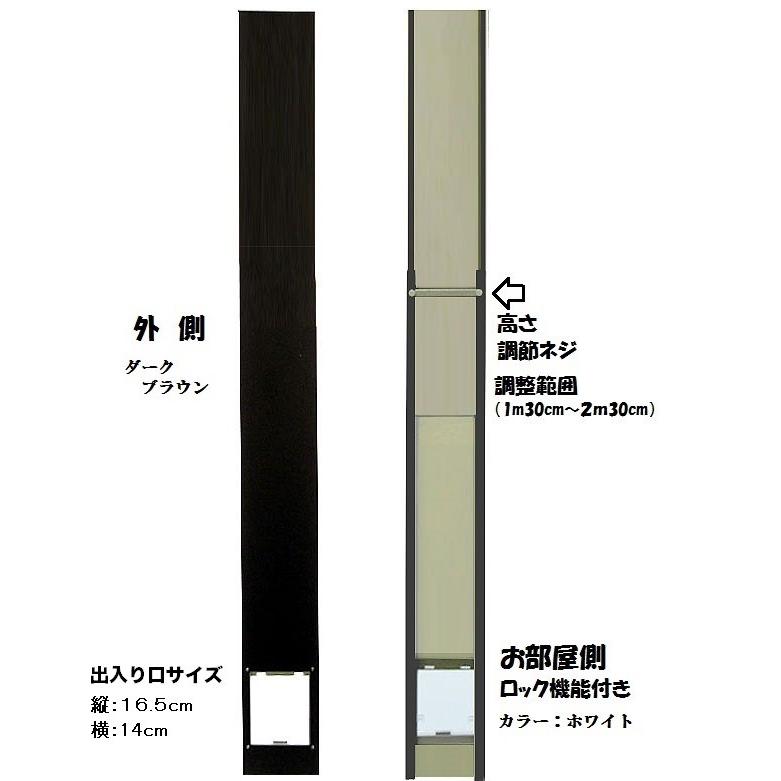 工事不要のサッシ取付猫用ドア】パネル キャットドア S型 ［1500〜2300