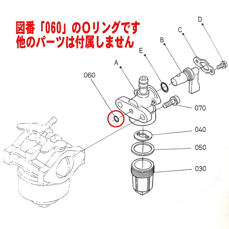 クボタ　ガソリンエンジン用部品 燃料コックとキャブレター間の Ｏリング｜sanseicom｜02