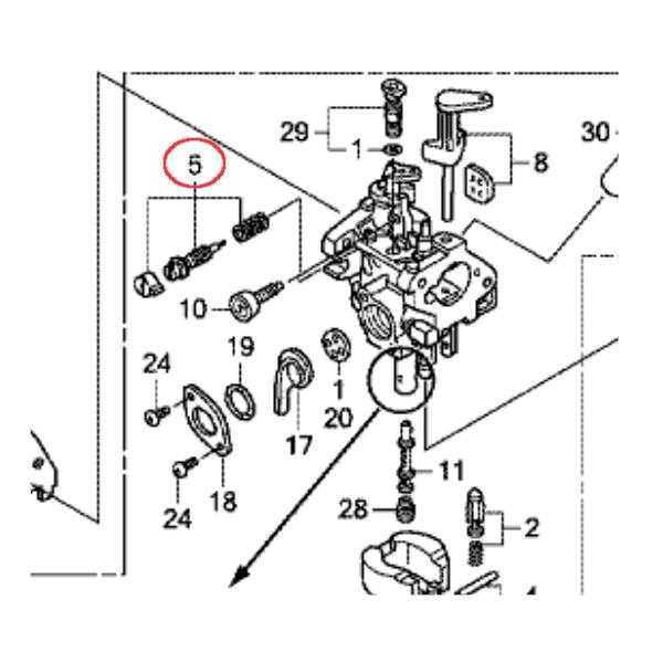 ホンダ説明書、ダイナモ キャブレター ホンダ キャブレター部品 パイロットスクリューセット（16016-ZH8-W01