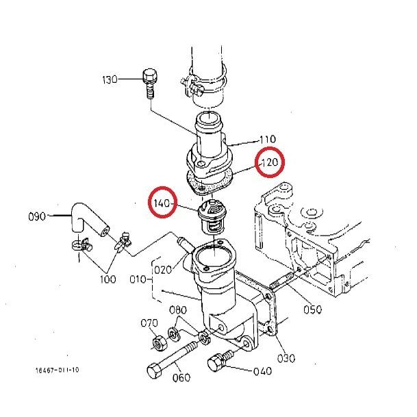 クボタ トラクター用　サーモスタット パッキン付き PK16221-73270｜sanseicom｜04