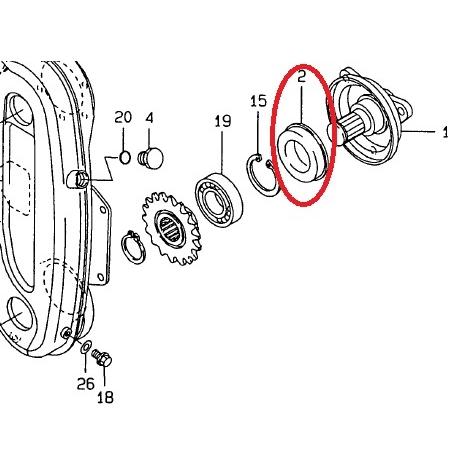 ヤンマー トラクター ロータリー補修パーツ　チェーンケース爪軸用　オイルシール　1個　品番1B1604-14840｜sanseicom｜02