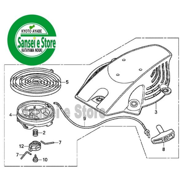 ホンダ 純正 部品 リコイル スターターASSY プチなFG201新型 : 28400 