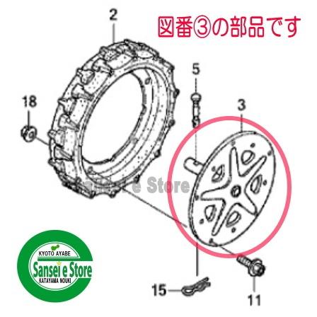 ホンダ純正部品 ハブ,ホイール,車輪 1個 FF500用 : サンセイイーストア