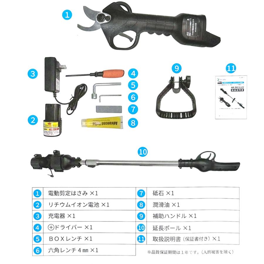 限定特価 ALUMIS リチウムイオン充電式 2WAY 電動剪定はさみ 伸縮