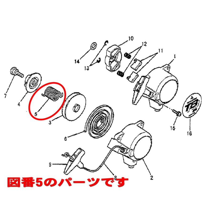 ミツビシ エンジン部品 リコイルスターターのスプリング　※要適合確認｜sanseicom｜05