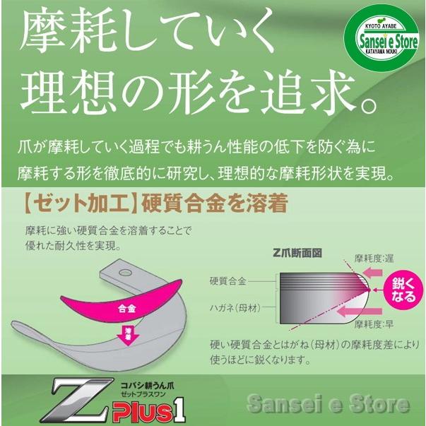 30本組　ゼット　プラスワン爪　クボタ　耕うん爪セット　コバシ1-148ZZ　トラクター用