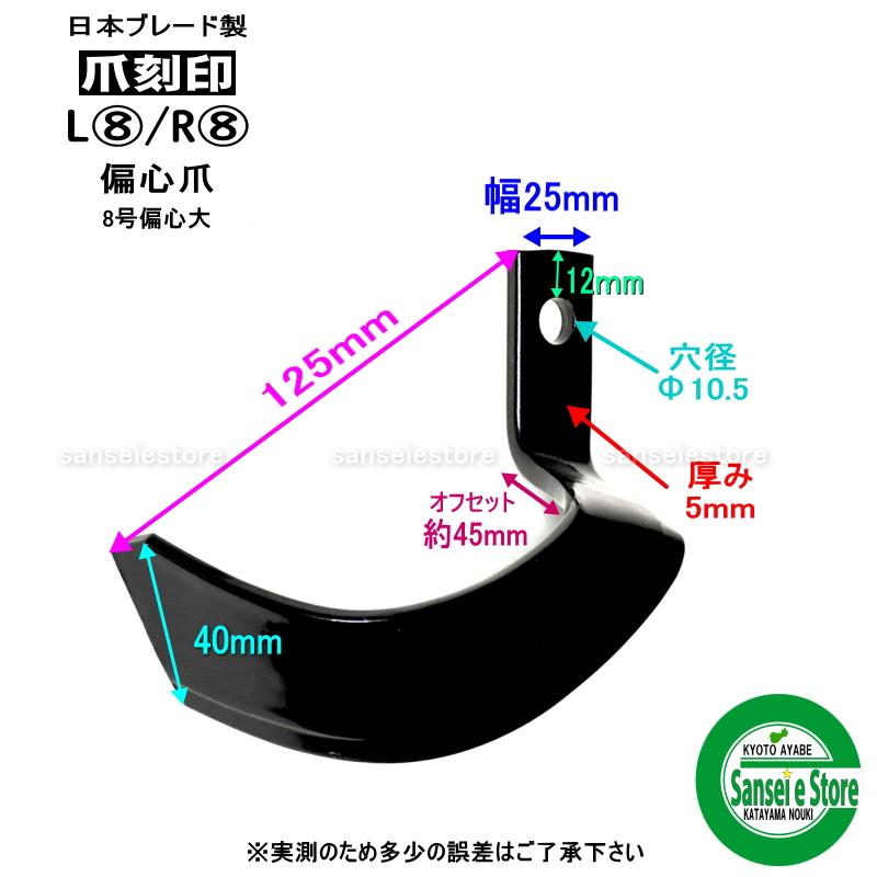 14本組 日本ブレード製 クボタ 管理機 ナタ爪 セット N15-32-1