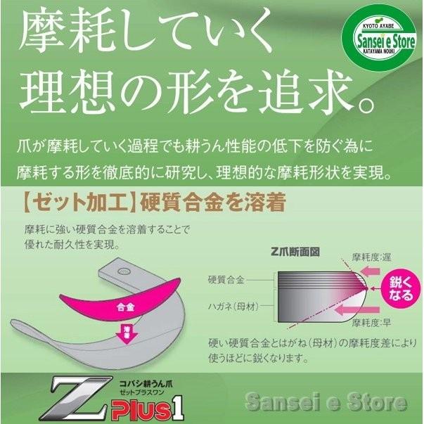 20本組 日本ブレード製 コバシ ゼット プラスワン爪 ヤンマー トラクター 用 耕うん爪セット N9-64-2ZZ｜sanseicom｜02