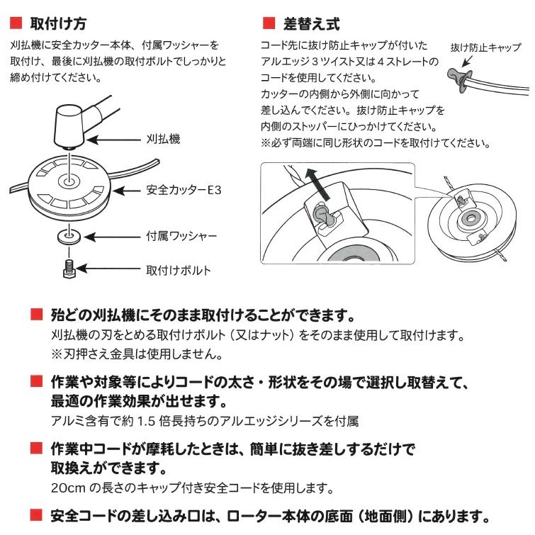 三陽金属製 刈払機用 ナイロンカッター エルバ 安全カッターe3 Sanyo 0925 サンセイイーストア 通販 Yahoo ショッピング