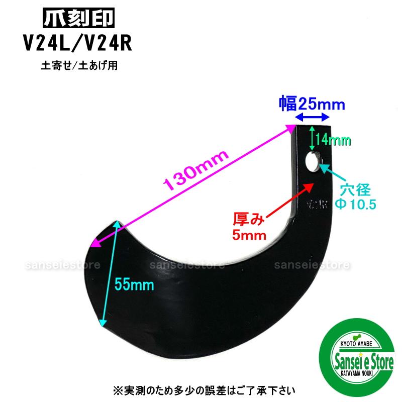 12本組 東亜重工製 管理機/ミニ耕うん機 V爪 セット 13-149 : サンセイ