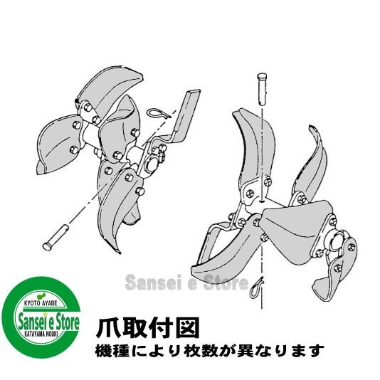 14本組 日本ブレード製 ロビン 管理機 正逆爪/木の葉型の爪,四角爪含む/ 爪セット N4-130｜sanseicom｜06
