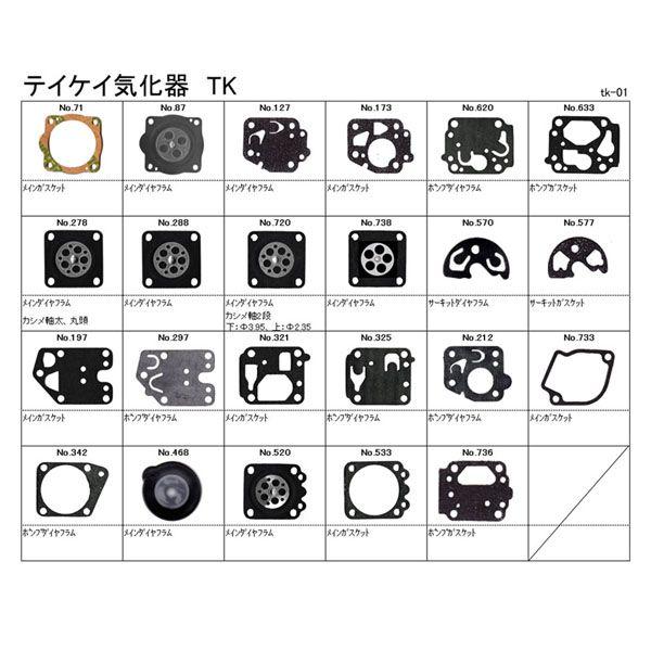 パーツ OKI T.K.R テイケイ気化器（TK） ガスケット No.321 : サンセイイーストア