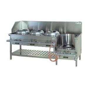 【受注生産品・送料無料・代引不可】タニコー中華レンジ　TGCR-A20I3L-U　４口（炒め*3・スープ1）　W2000*D750*H750(mm)