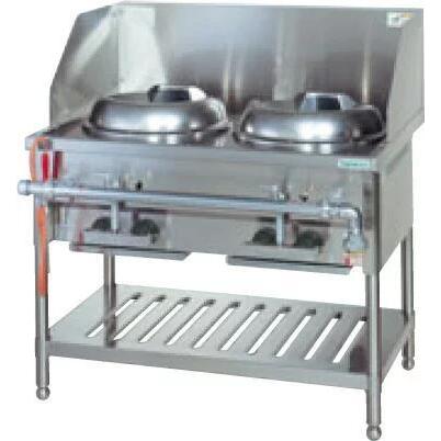受注生産品】タニコー 内部炎口バーナ式中華レンジ 2口レンジ：イタメ 