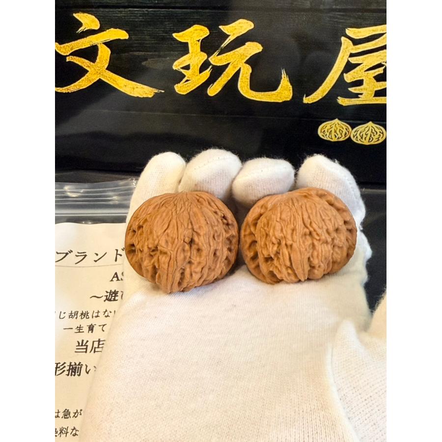 AS0066 文玩屋 遊び胡桃 当店厳選 丸めぷっくり形揃い逸品 「磨盤