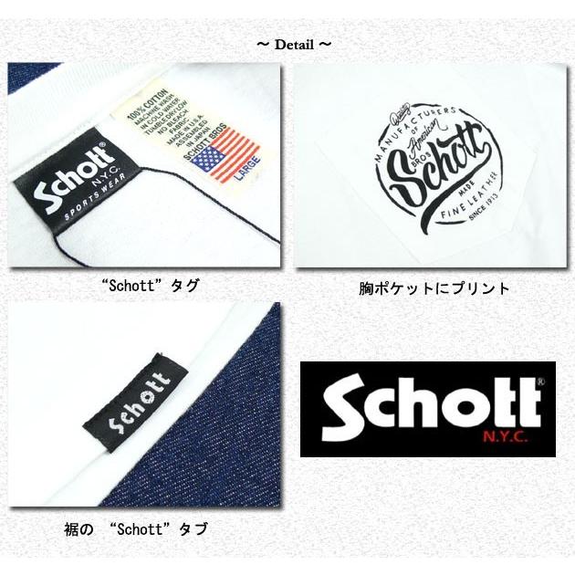 Schott ショット Vネック ポケットTシャツ MF SCHOTT 3163043 送料無料 mth-ts :160620-3163043