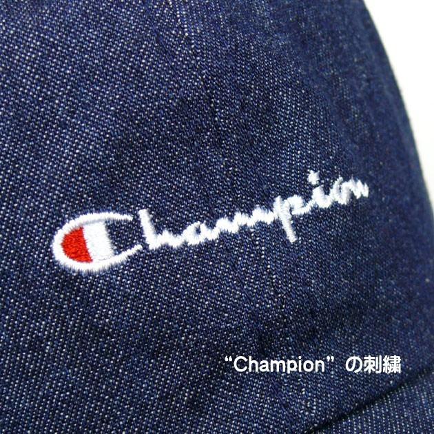 Champion チャンピオン ミニ刺繍 デニム ローキャップ ベース