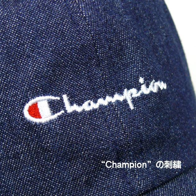 Champion チャンピオン ミニ刺繍 デニム ローキャップ ベースボールキャップ 帽子 381-0136 メンズ レディース｜sanshin｜02