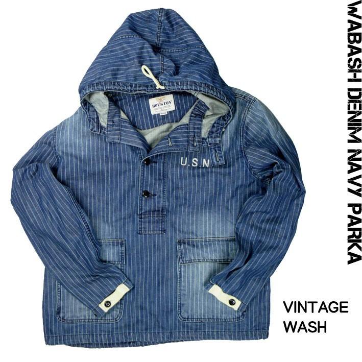 Houston ヒューストン ウォバッシュ デニム ネイビーパーカー メンズ ミリタリージャケット 春物 Jeans Sanshin 通販 Yahoo ショッピング