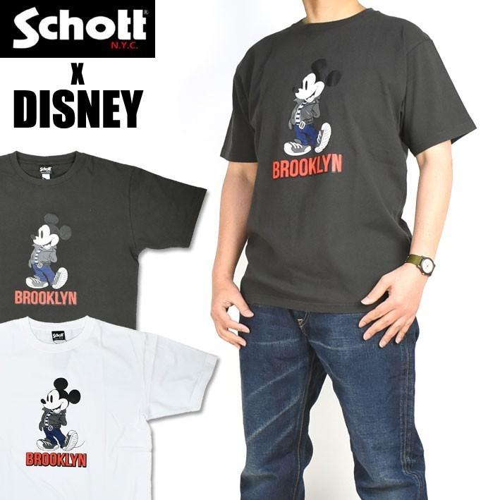 Schott X Disney ショット X ディズニー 半袖tシャツ Brooklyn ミッキーマウス メンズ 0503 Jeans Sanshin 通販 Yahoo ショッピング