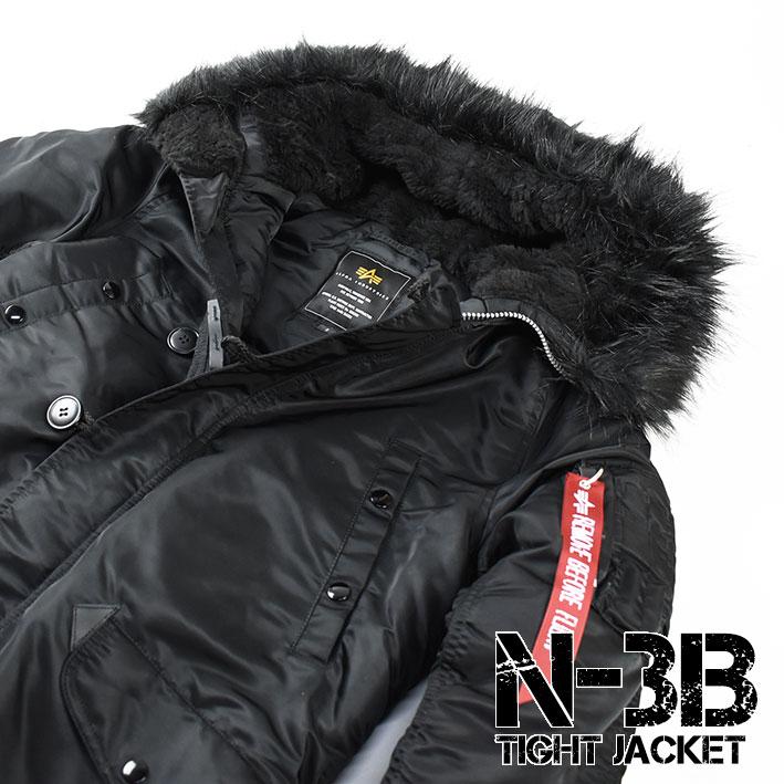 ALPHA アルファ N-3B FLIGHT JACKET TIGHT JACKET ブラックファー仕様 フライトジャケット ミリタリージャケット メンズ 20094｜sanshin｜03