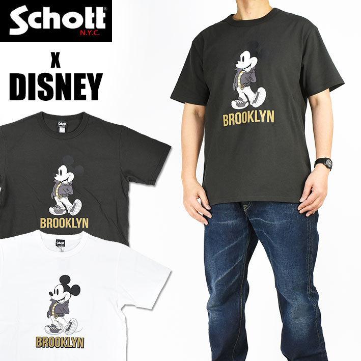 Schott X Disney ショット X ディズニー 半袖tシャツ Brooklyn ミッキーマウス Tシャツ メンズ Jeans Sanshin 通販 Yahoo ショッピング