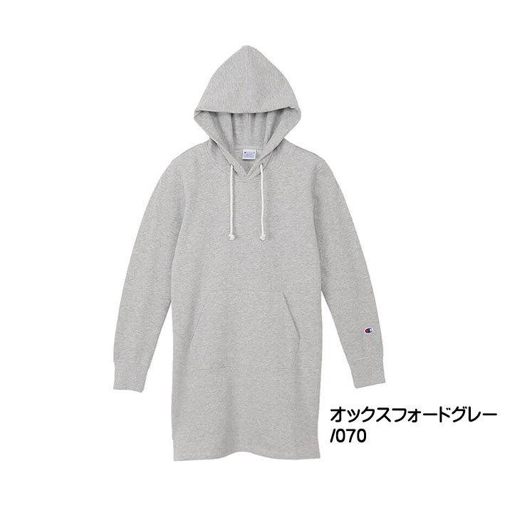 Champion チャンピオン レディース フーデッドスウェットシャツ ロングパーカー フード ワンピース ワンポイント 無地 UV CUT CW-U109｜sanshin｜10