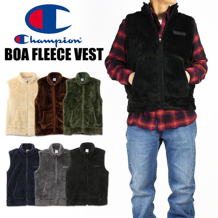 Champion（チャンピオン） ボア フリースベスト スタンド ジップベスト