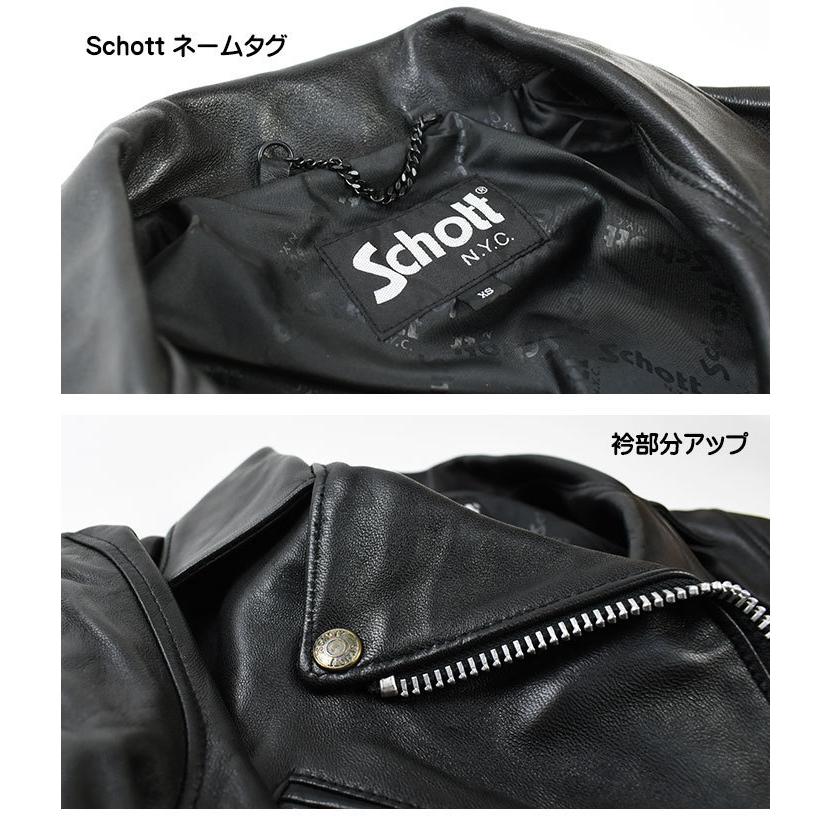 SCHOTT ショット レディース WOMEN's RIDERS JACKET ライダースジャケット シープスキン レザージャケット 革ジャン 3271000｜sanshin｜07