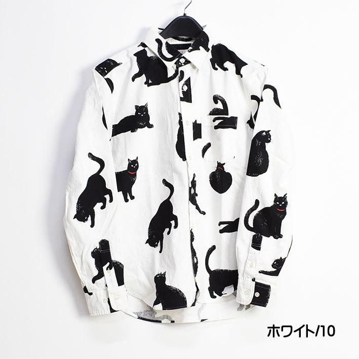 CIAO ciao チャオ 長袖シャツ 黒猫 COTTON LINEN PRINT SHIRTS CIAO ciao チャオ 長袖シャツ 黒猫 COTTON LINEN PRINT SHIRTS
