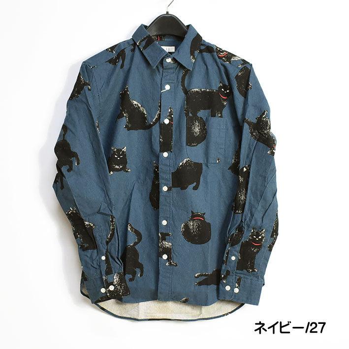 CIAO ciao チャオ 長袖シャツ 黒猫 COTTON LINEN PRINT SHIRTS CIAO ciao チャオ 長袖シャツ 黒猫 COTTON LINEN PRINT SHIRTS