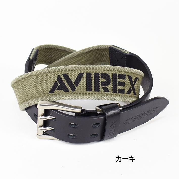 AVIREX アビレックス ダブルピン レザー x コットン コンビネーションベルト ミリタリー 日本製 革ベルト 長さ調節可 AX4204｜sanshin｜06