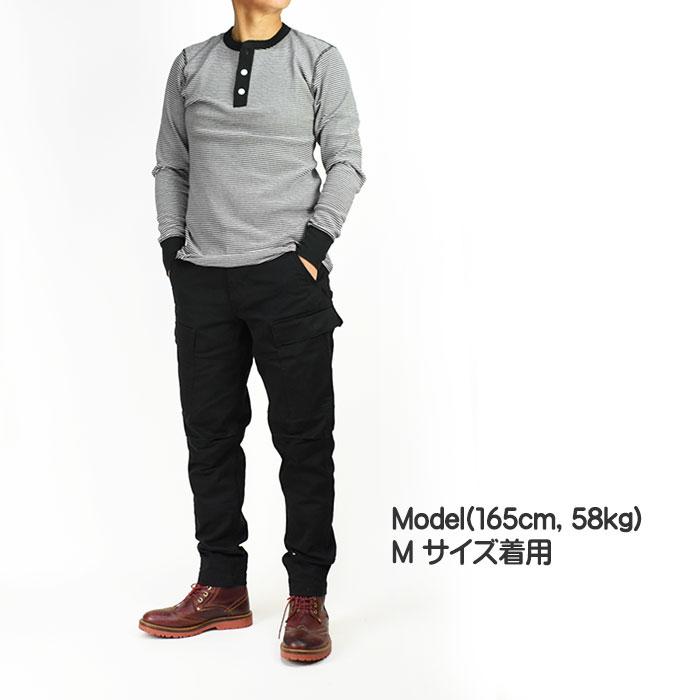 Healthknit（ヘルスニット） ワッフル 長袖 ヘンリーネックTシャツ